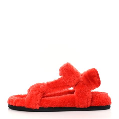 fendi red height|Fendi shearling sandals.